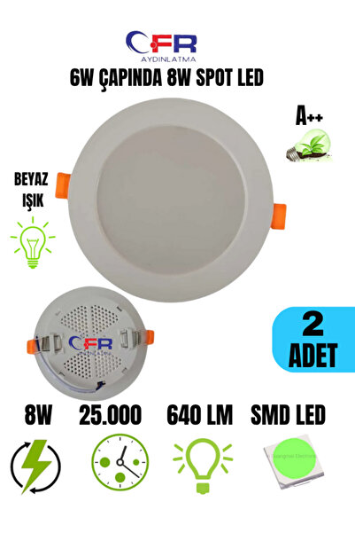 CFR 8w Tasarruflu Beyaz Işık Sıva Altı Panel Tavan Spot (6W 10 CM UYUMLU) 1,2...