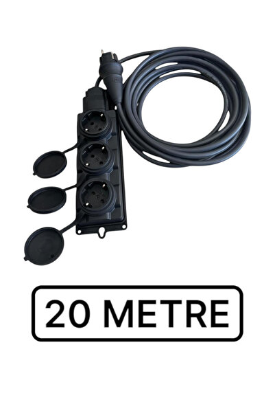 VECTROL 3'lü Grup Priz%100 Bakır Kablo 3x2.5mm IP44, Isıtıcı, Ağır Akıma Uygu...