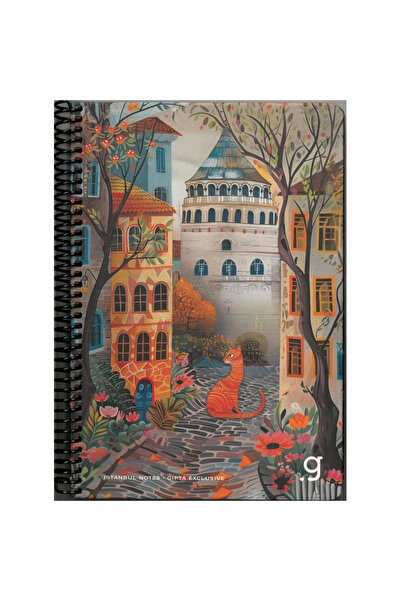 Gıpta Istanbul Notes Spiral Hard Cover 17X24 Yp. Stried Notebook - 7335