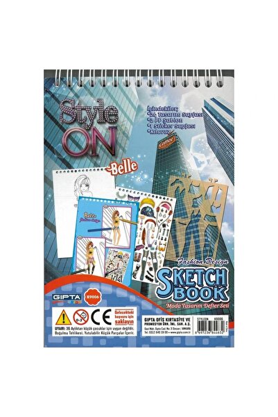 Gıpta Style on K9006 Fashion Design Notebook with Sticker 14X20 Sketch Book