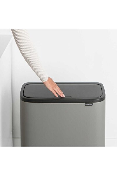 Brabantia Bo Mineral Concrete Gray Touch Trash Can 36L