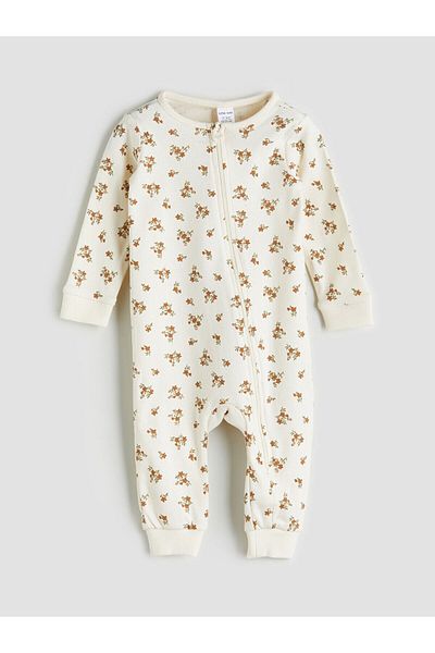 LC Waikiki New Season Crew Neck Floral Baby Girl Jumpsuit 2-Piece