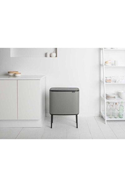 Brabantia Bo Mineral Concrete Gray Touch Trash Can 36L