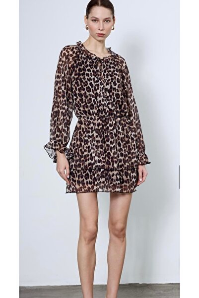 Özguş Leopar elbise