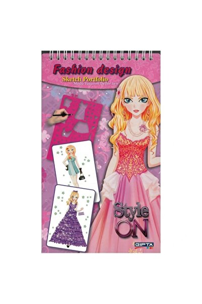Gıpta Style on K9007 Fashion Design Notebook with Sticker 14X24 Sketch Book