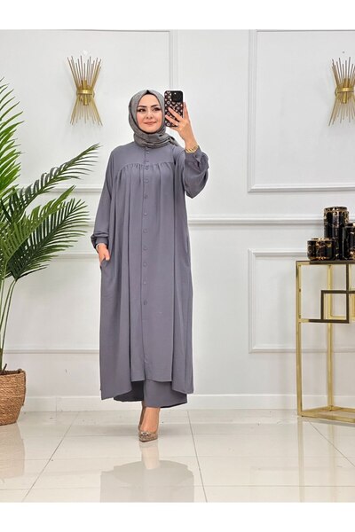 Enans Design Women's Hijab 2 Piece Set Tunic Trousers