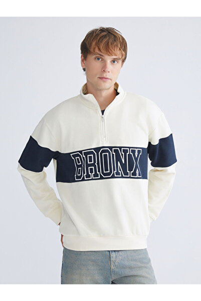 LC Waikiki Dik Yaka Baskılı Erkek Sweatshirt