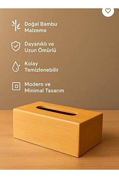 HZL HOME Dayanıklı,Uzun Ömürlü Doğal Bambu Peçetelik