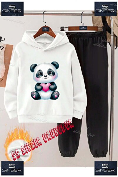 SS SİNSER Детски унисекс комплект спортен екип с качулка и специален принт „P...