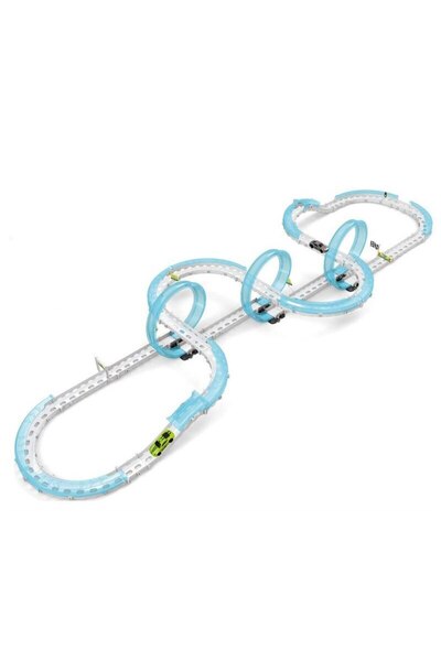 OEM Luminescent Car Track with Loop, 69 Pieces and 2 Included Cars, Size 106x59x26 CM