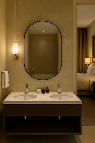 ZEYLİN DESİGN Zeylin Black 65x45 cm Oval Ayna – Siyah Çerçeveli