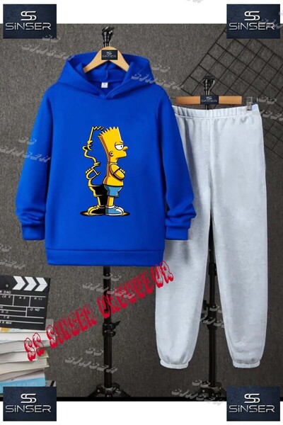 SS SİNSER Детски унисекс комплект от спортен екип с качулка и специален принт...