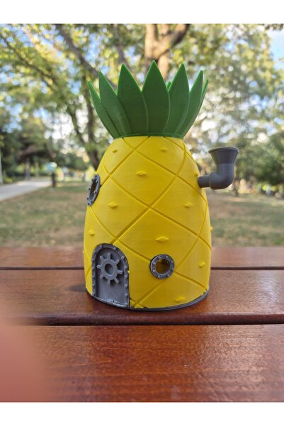 WORK3D Sünger Bob Ananas Evi Dekoratif Figür – Eğlenceli Ev ve Ofis Dekoru