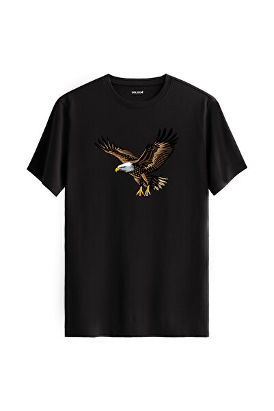 Colermi تي شيرت بتصميم النسر ذو الروح القوية الحرية مصنوع من القطن الفاخر بنس...