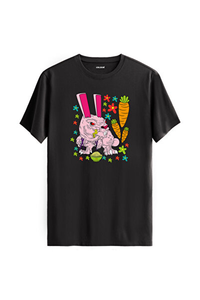 Colermi تي شيرت بتصميم أرنب رامين والجزر مصنوع من القطن بنسبة 100%