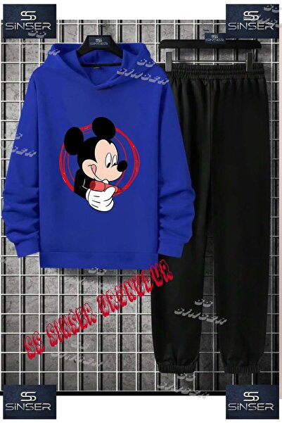 SS SİNSER Παιδικό Unisex Σετ Φόρμας με Κουκούλα και Ειδική Στάμπα "MICKEY DAI...