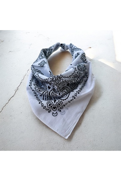 ALS Tasarım Dünyası Μωβ Χρώμα Λευκό Μοτίβο 100% Κοτόν Μπαντάνα