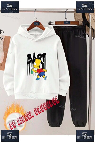 SS SİNSER Παιδικό Unisex Σετ Φόρμας με Κουκούλα και Ειδική Στάμπα "SIMSON BART"