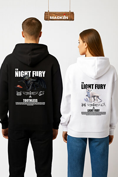 macklin Set de 2 Hanorace cu Glugă Imprimate cu Dragonul Fury Nocturn și Fury...