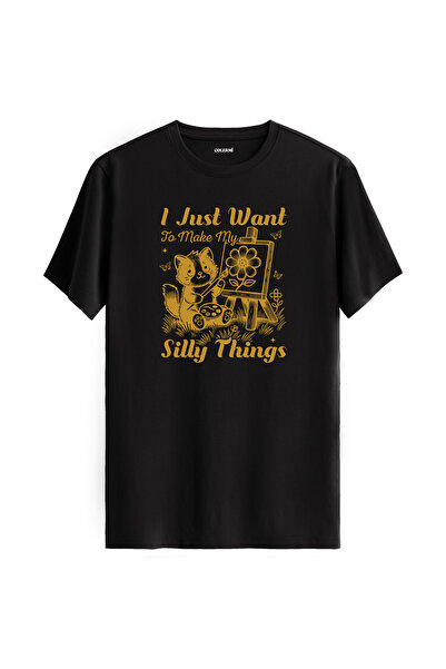 Colermi تي شيرت عادي مطبوع عليه رسم قطة من القماش الفاخر بنسبة 100% من القطن