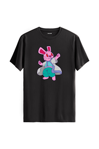 Colermi تي شيرت مطبوع عليه شخصية أرنب 100% قطن مرح للشارع للجنسين