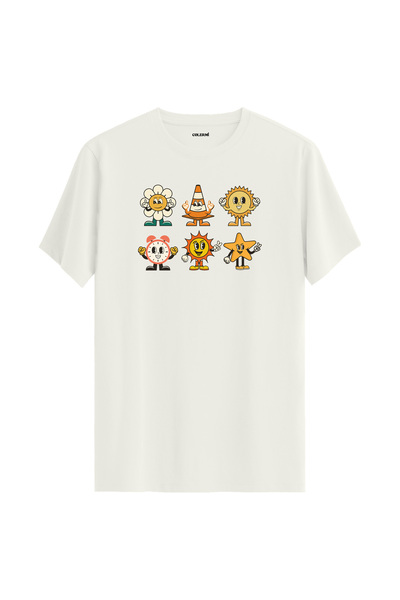 Colermi Retro Character Design Regular T-Shirt 100% Cotton Premium Fabric