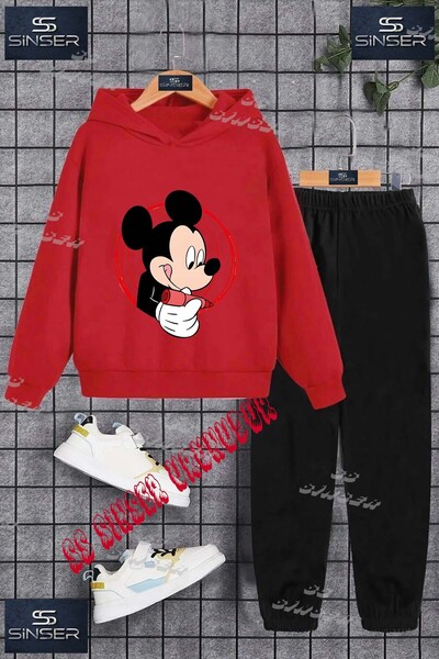 SS SİNSER Παιδικό Unisex Σετ Φόρμας με Κουκούλα και Ειδική Στάμπα "MICKEY DAI...