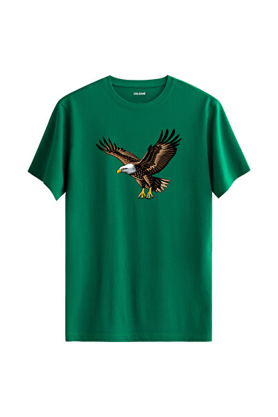 Colermi تي شيرت بتصميم النسر ذو الروح القوية الحرية مصنوع من القطن الفاخر بنس...
