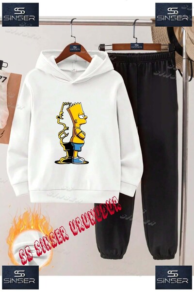 SS SİNSER Детски унисекс комплект от спортен екип с качулка и специален принт...