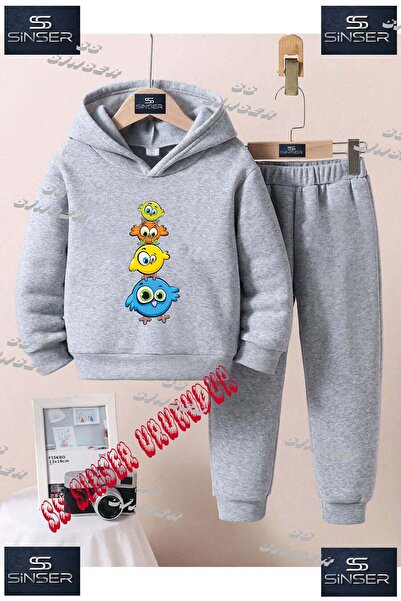 SS SİNSER Детски унисекс комплект от тренировъчен костюм с качулка и специале...