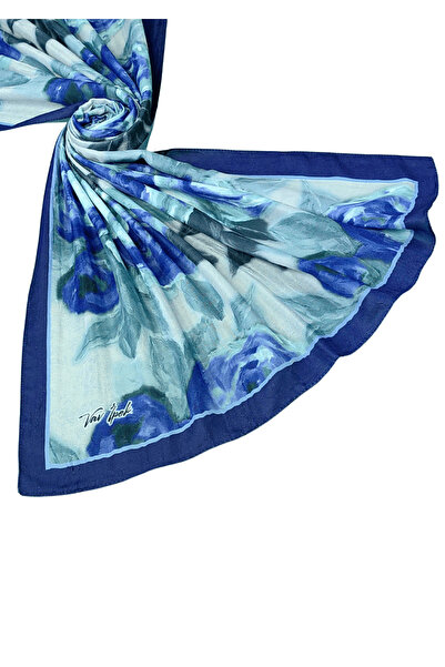 mim eşarp Şal din bumbac Vav Silk Bamboo Cashmere – cu model de trandafiri, ş...
