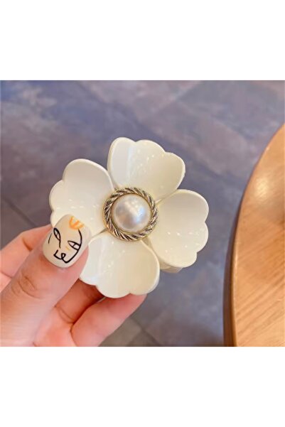 Monalisa Kadın Krem Renk Açelya Çiçeği Mandal Toka