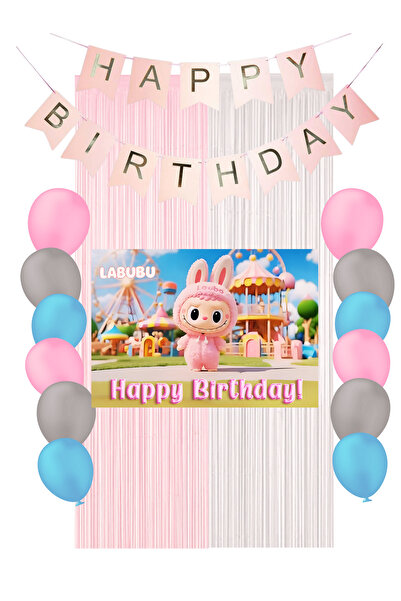 HAPPYLOOPPARTY Labubu Doğum Günü Parti Malzemeleri Süsleri Mixxi Set Luna