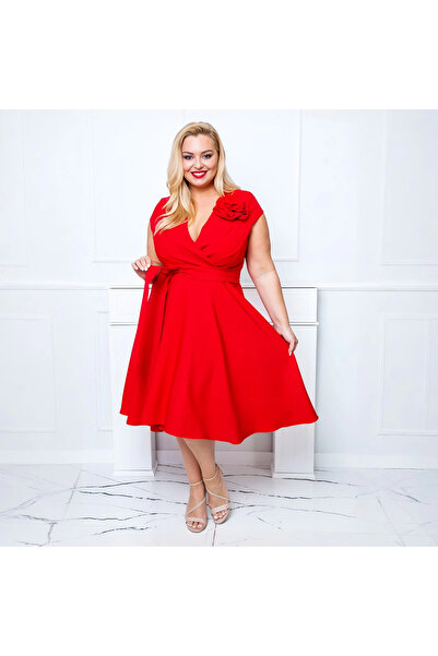 BOSCA EMESZON NINA dress size 50 Plus Size, elegant with medium length, for Wedding, Party, Special Events, red