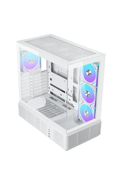 Thermo كيس ريباند RD04 ATX Mid Tower مع 4 مراوح 120 مم - أبيض
