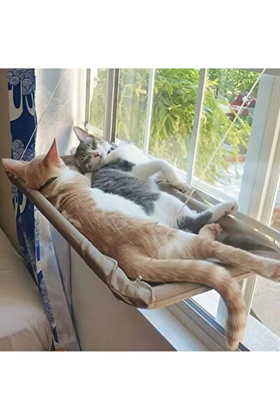 OEM Suspended Cat Bed with Window Mount, Hammock Type, Durable Materials, 55 x 35 cm, Beige