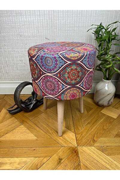 decosense Retro Gürgen Ahşap Puf Bench Tabure Koltuk