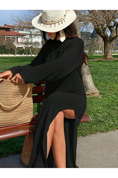 glztriko Yırtmaçlı Pamuk Elbise GLZ043