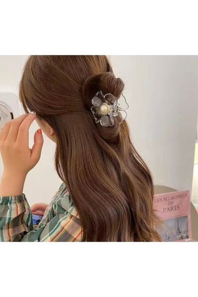 Monalisa Kadın Şeffaf Açelya Çiçeği Mandal Toka