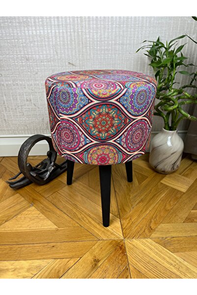 decosense Retro Gürgen Ahşap Puf Bench Tabure Koltuk