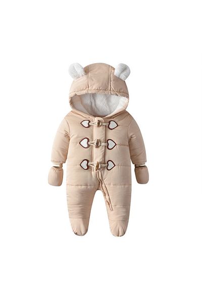 Superbaby Cream flannel jumpsuit for babies