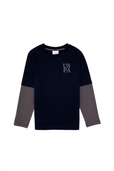 U.S. Polo Assn. Boy's Navy Blue Crew Neck Basic Sweatshirt 50313996-Vr033