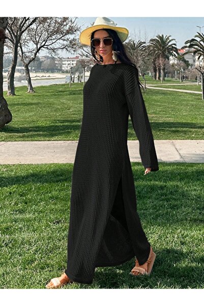 glztriko Yırtmaçlı Pamuk Elbise GLZ043