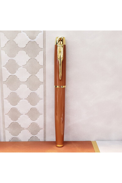 Store Kahverengi Metal Roller Kalem – Hediye & İmza