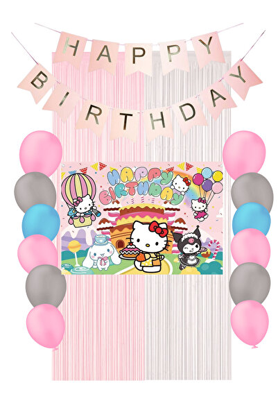 HAPPYLOOPPARTY Hello Kitty Doğum Günü Parti Malzemeleri Süsleri Mixxi Set Fri...