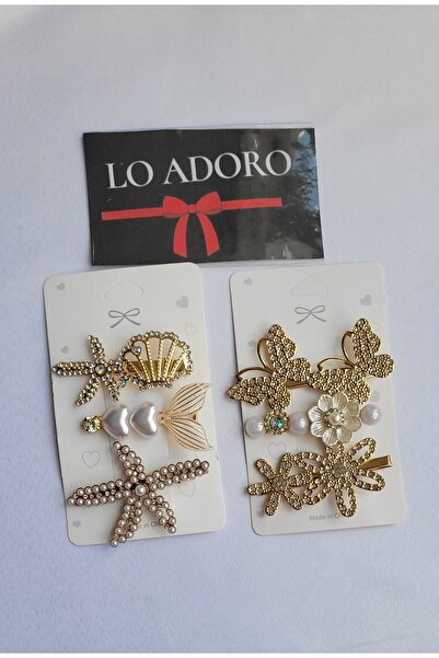 LO ADORO 6 Pieces Women's Multiple New Trend Clamp Buckle Set New Luxury Buckle Set Star Bow Stone Buckle