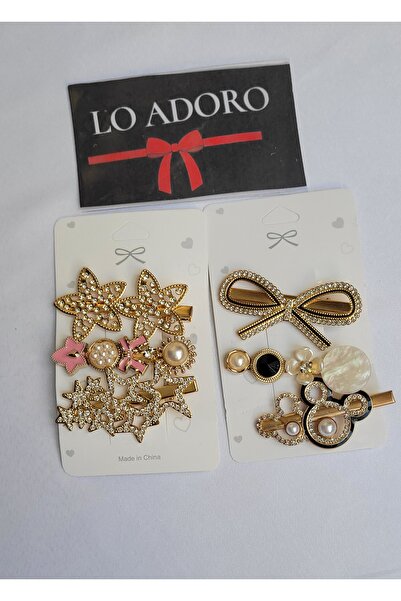 LO ADORO 6 Pieces Women's Multiple New Trend Clamp Buckle Set New Luxury Buckle Set Star Bow Stone Buckle