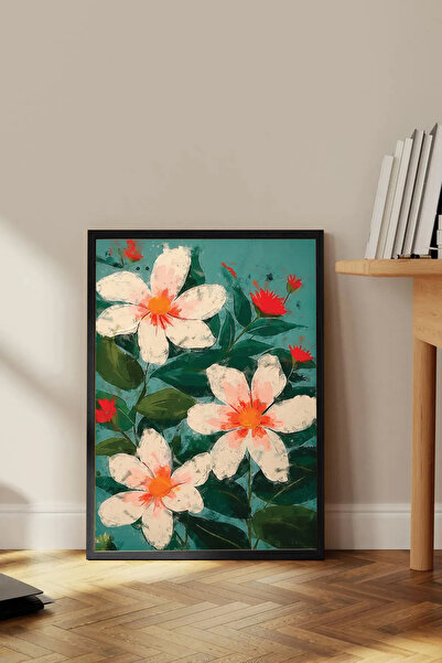 Cadran Çiçek Vazo tasarımlı Çerçeve Görünümlü Mdf Tablo