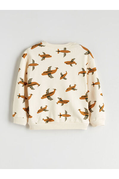 LC Waikiki Lcw Eco Ekru Printed Boy's Sweatshirt and Pants 2-Pack