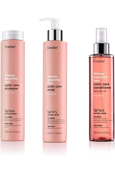 Erayba مجموعة العناية بالشعر المصبوغ من ايريبا شامبو +قناع 250 مل +بلسم ليف 2...